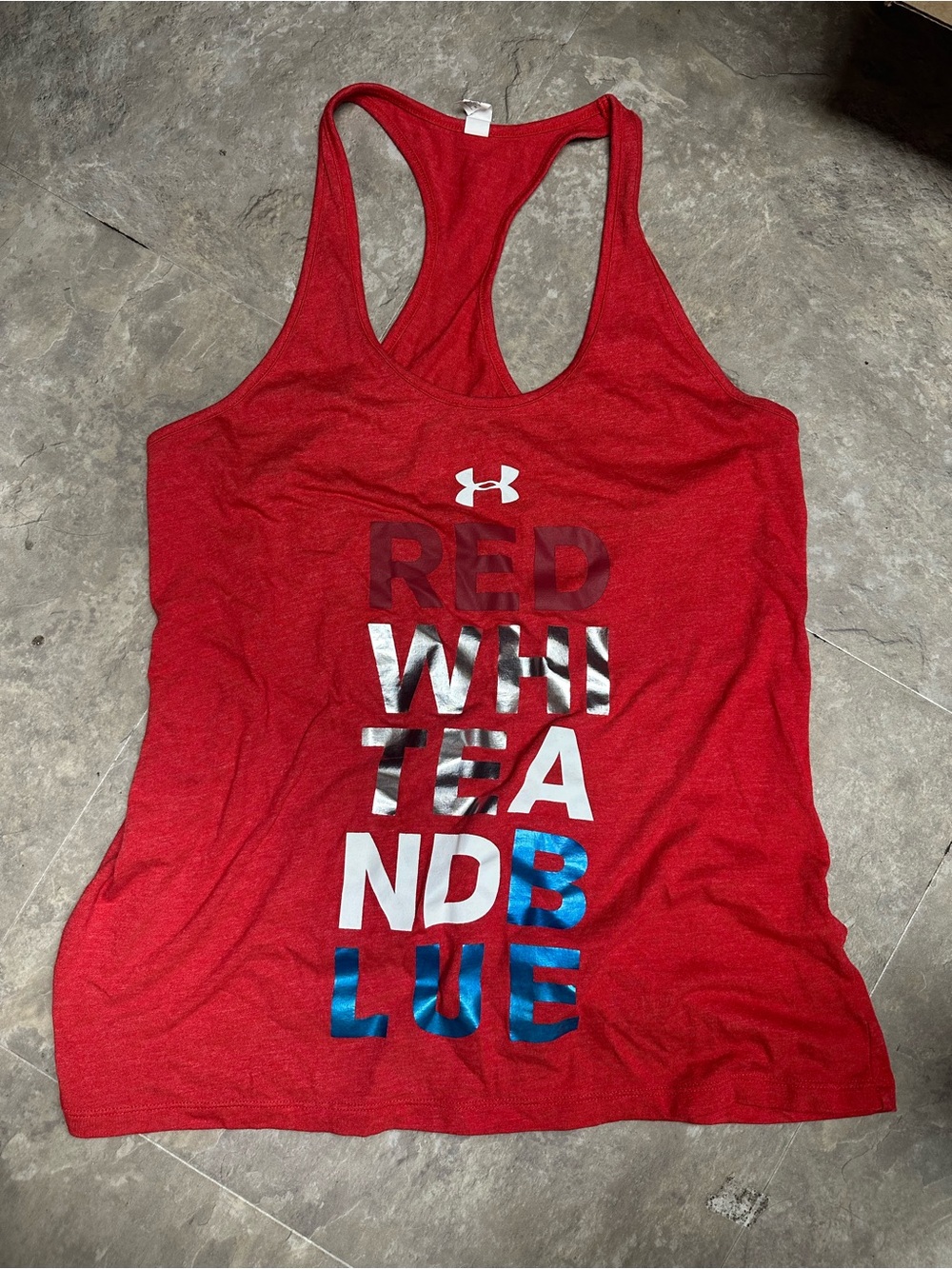 Under Armour Red Racerback Graphic Tank Top